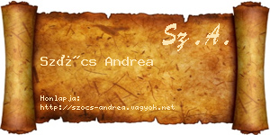 Szőcs Andrea névjegykártya